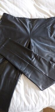 LOFT Black Faux Leather Pants - Sleek Stretch Fit Size XXLT